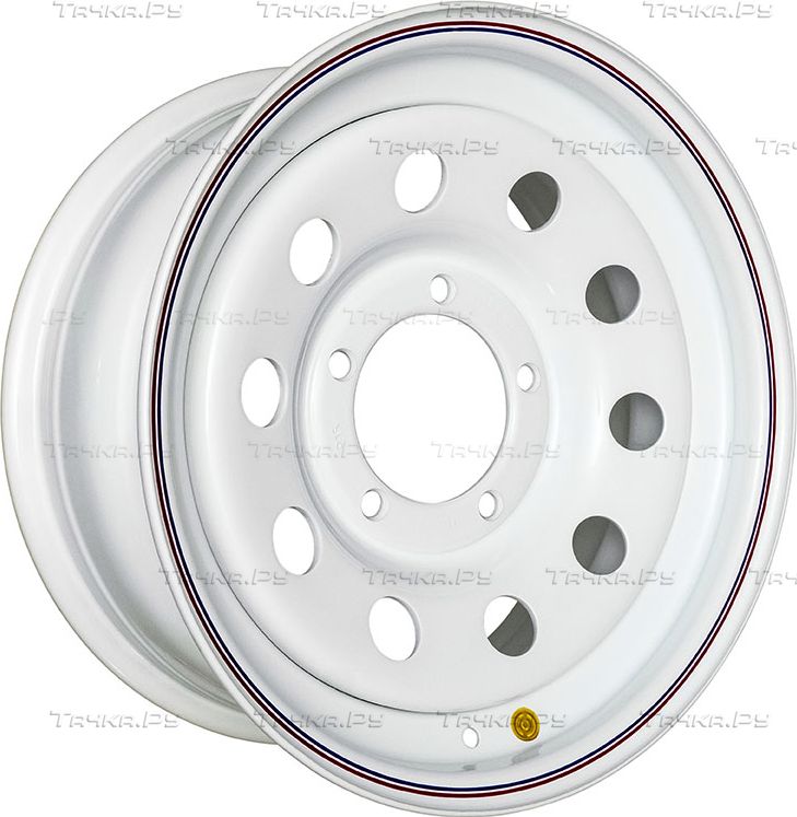 Колёсный диск OFF-ROAD Wheels усиленный стальной белый 5x139,7 7xR16 d110 ET+15 для УАЗ Хантер 2003-2026. Артикул 1670-53910WH+15