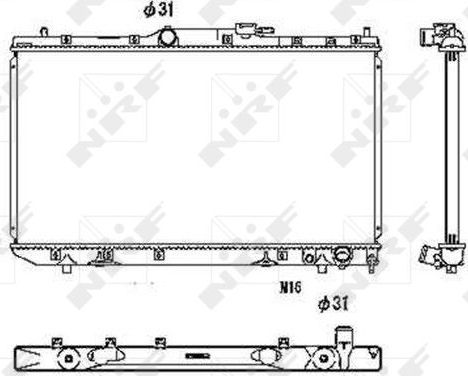 Радиатор охлаждения двигателя NRF (алюминий). Артикул 53446