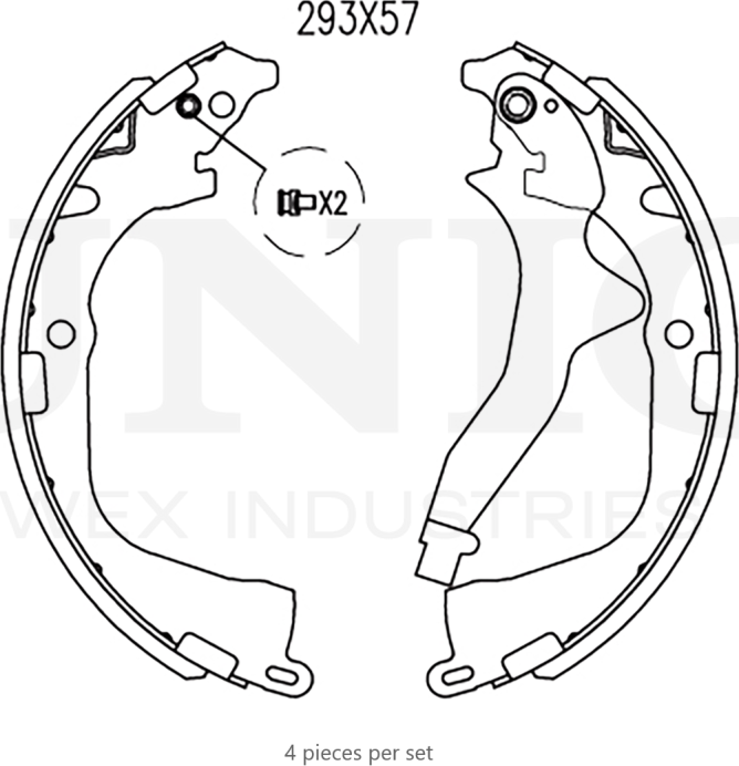 Колодки тормозные барабанные, комплект (Unio). Артикул BRP-10026