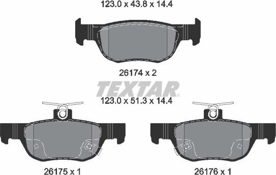 Тормозные колодки Textar Q+. Артикул 2617401