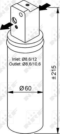 Осушитель кондиционера NRF (алюминий). Артикул 33139