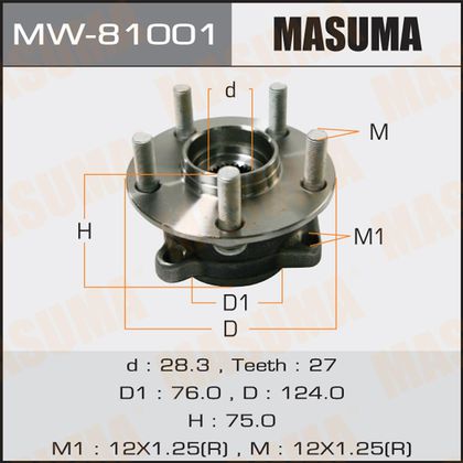Ступица колеса с интегрированным подшипником Masuma передняя для Subaru XV II 2017-2024. Артикул MW-81001