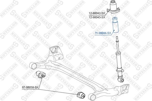 Отбойник амортизатора (стойки) Stellox задний для Toyota Corolla E120, E130 2001-2007. Артикул 11-98044-SX