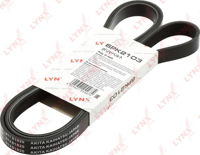 Приводной ремень поликлиновой LYNXauto. Артикул 6PK2103