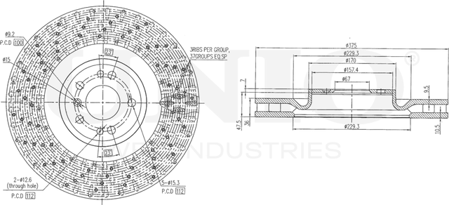 Диск тормозной (Unio). Артикул BRD-20383