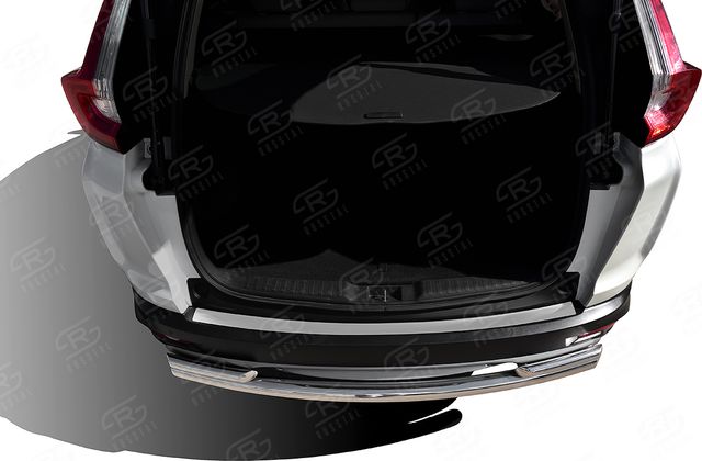 Накладка на задний бампер RusStal для Honda CR-V V до рестайлинга 2016-2020 (лист нерж. шлифованный). Артикул HCRVN-003485