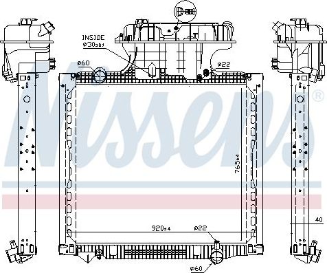 Радиатор охлаждения двигателя Nissens для MAN TGS 2006-2026. Артикул 628756