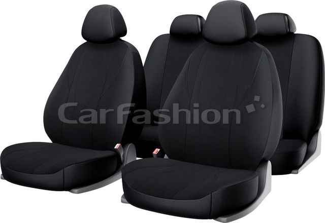 Чехлы универсальные CarFashion Golf на сидения авто, цвет Черный/Черный/Черный. Артикул 10118