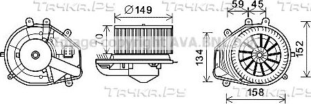Вентилятор, мотор печки (отопителя) салона AVA для Audi S4 I (B5) 1997-2001. Артикул VN8353
