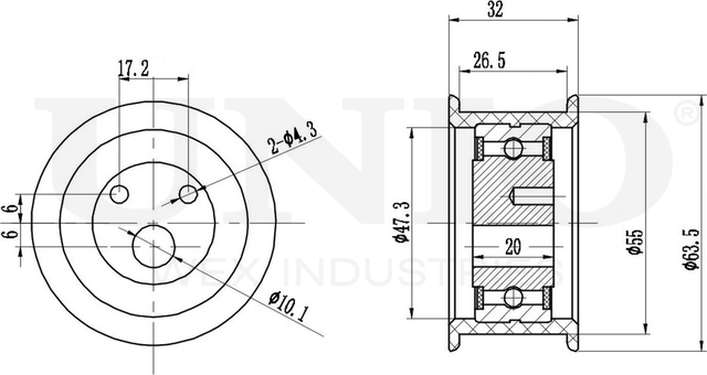 Натяжитель/демпфер ремня (Unio). Артикул TNS-10272