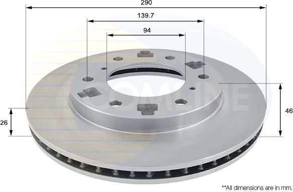 Тормозной диск Comline COATED. Артикул ADC0359V