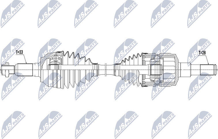 Полуось (привод в сборе, приводной вал) NTY передняя для Hummer H3 2005-2010. Артикул NPW-CH-070