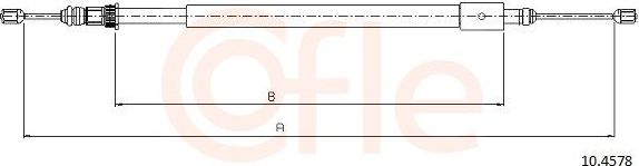 Трос ручника (тросик ручного тормоза) Cofle. Артикул 10.4578