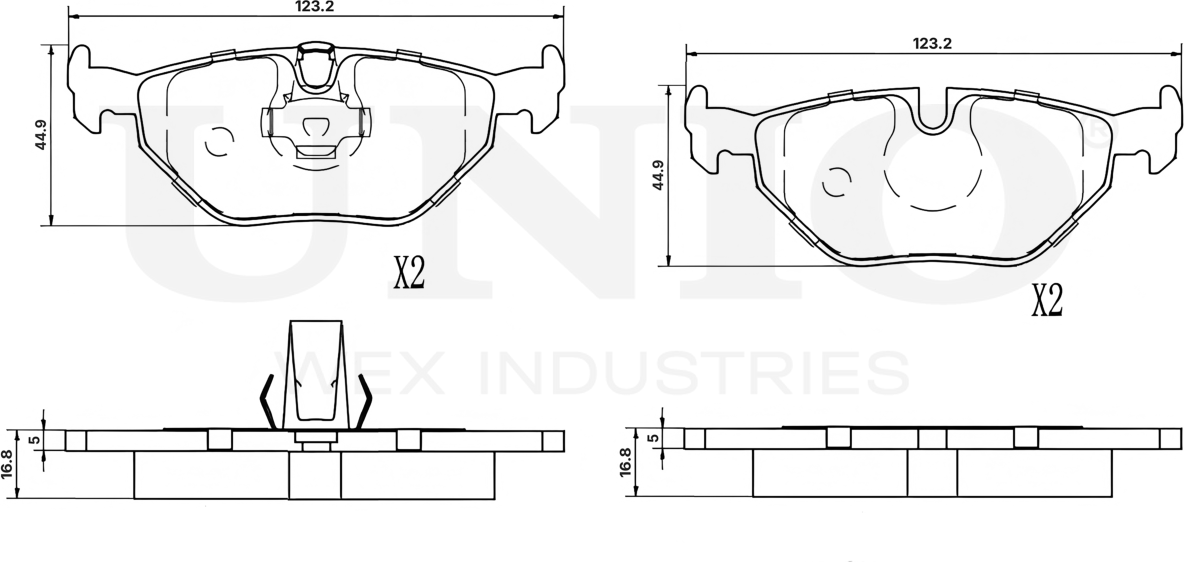 Колодки тормозные дисковые, комплект (Unio). Артикул BRP-20075