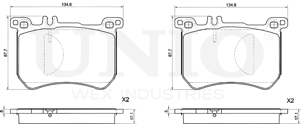 Колодки тормозные дисковые, комплект (Unio). Артикул BRP-20171