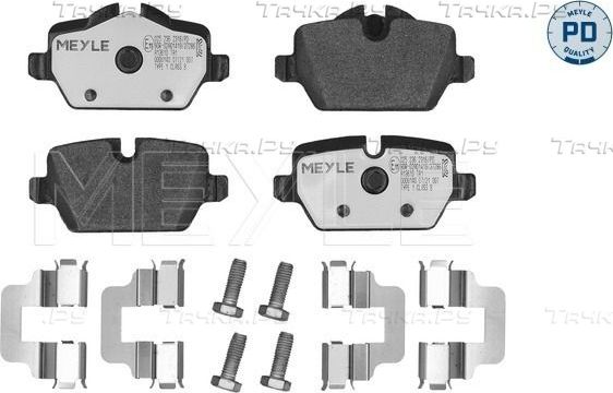 Тормозные колодки Meyle PD задние для MINI Paceman R61 2012-2016. Артикул 025 236 2316/PD