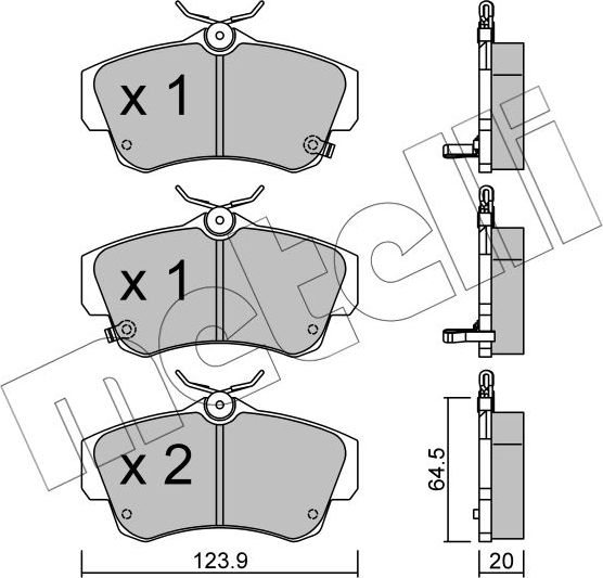 Тормозные колодки Metelli передние для Chrysler PT Cruiser 2000-2010. Артикул 22-0521-0