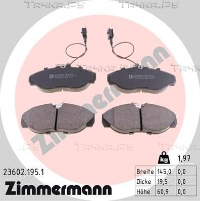 Тормозные колодки Zimmermann передние для Fiat Ducato II 1994-2002. Артикул 23602.195.1
