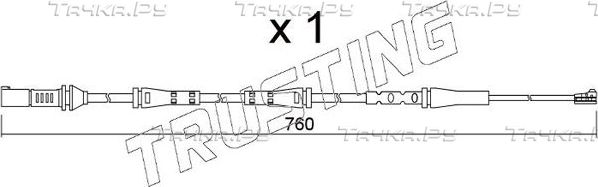 Датчик износа тормозных колодок  Trusting задний для BMW X4 II (G02) 2018-2026. Артикул SU.377
