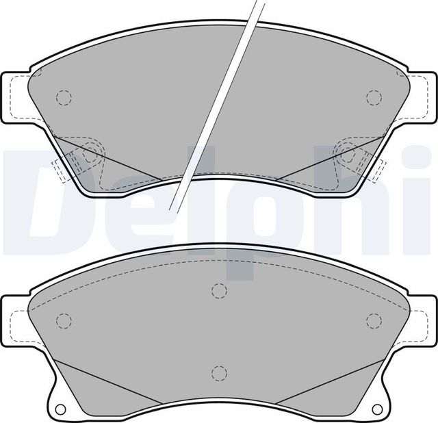 Тормозные колодки Delphi (органический) передние для Chevrolet Cruze II 2012-2026. Артикул LP2142