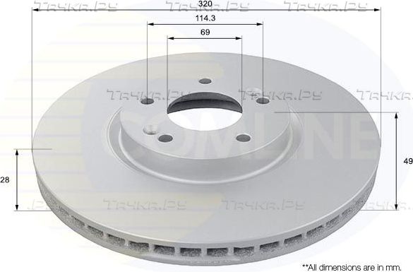 Тормозной диск Comline COATED. Артикул ADC1096V
