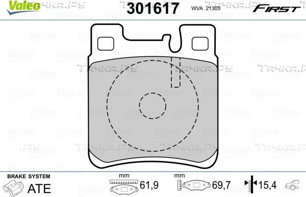 Тормозные колодки Valeo First. Артикул 301617