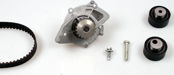 Помпа (водяной насос) с комплектом ремня ГРМ Hepu. Артикул PK08011