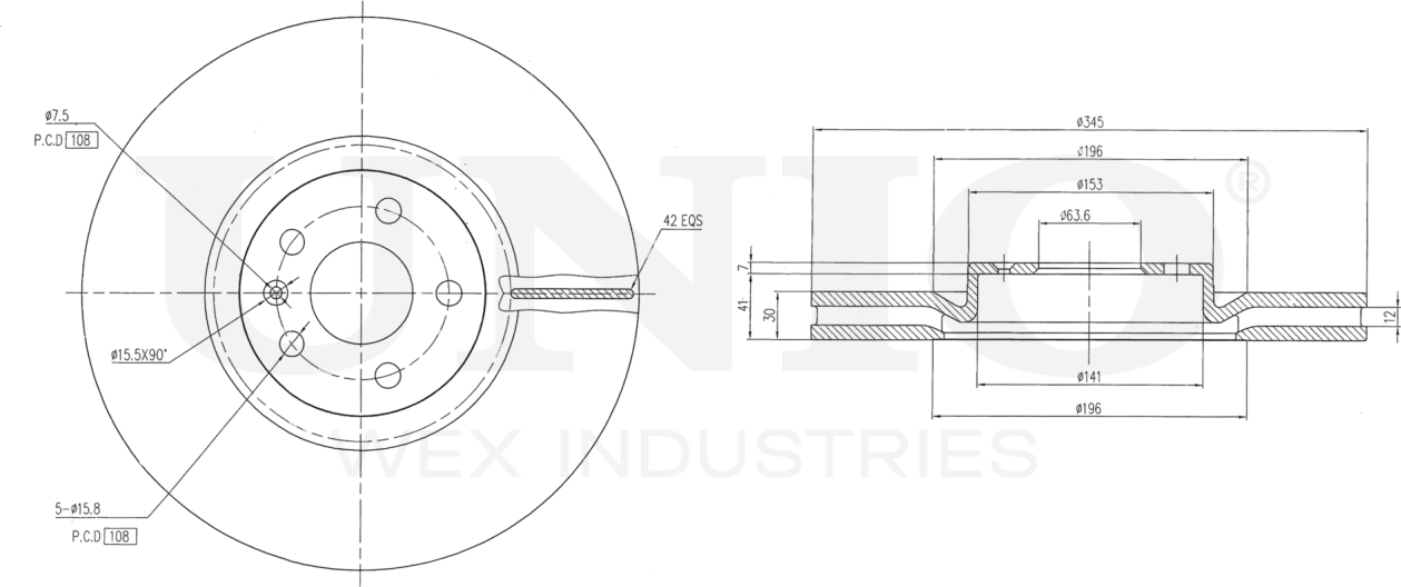 Диск тормозной (Unio). Артикул BRD-20579