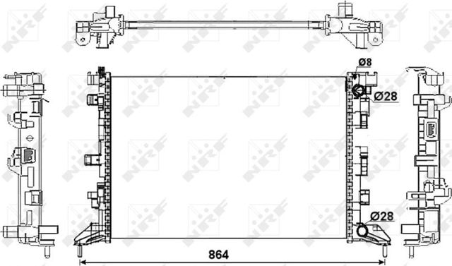 Радиатор охлаждения двигателя NRF для Renault Latitude I 2011-2015. Артикул 53066