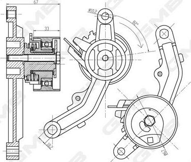 Натяжной ролик (натяжитель) ремня ГРМ GMB. Артикул GTB0650