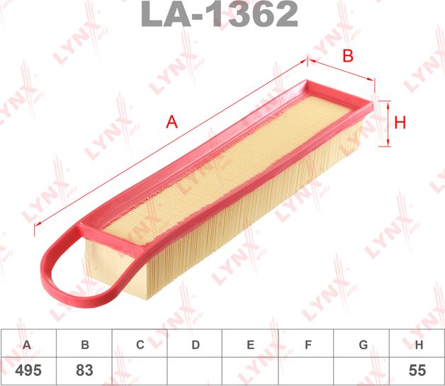Воздушный фильтр LYNXauto для MINI Hatch II (R56) 2006-2013. Артикул LA-1362