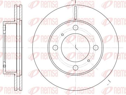 Тормозной диск Remsa передний для Toyota Corolla E100 1992-1997. Артикул 6539.10