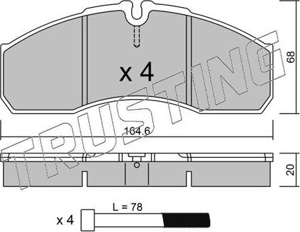 Тормозные колодки Trusting. Артикул 594.5