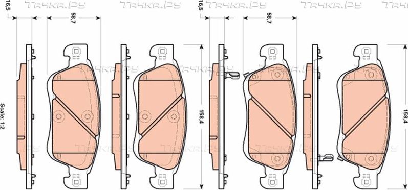 Тормозные колодки TRW передние для Infiniti EX I (J50) 2008-2013. Артикул GDB3503