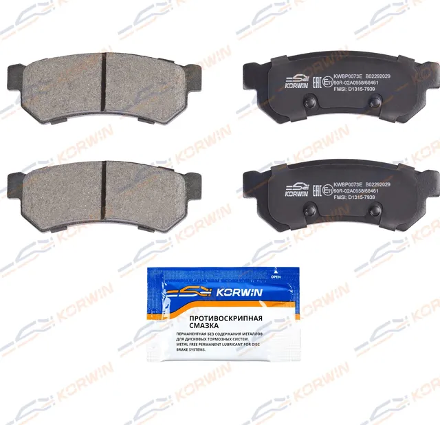 Колодки тормозные зад. ECOLine. Chevrolet Lacetti (J200) 05-/Daewoo Gentra 13 (Korwin) Korwin. Артикул KWBP0073E