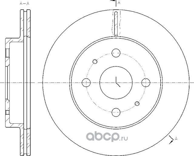 Диск тормозной вентилируемый (G-Brake). Артикул GR21307