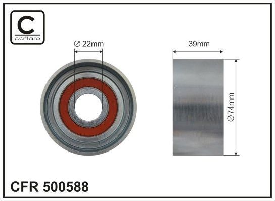 Натяжной ролик (натяжитель) приводного поликлинового ремня Caffaro для Scania P 2017-2026. Артикул 500588
