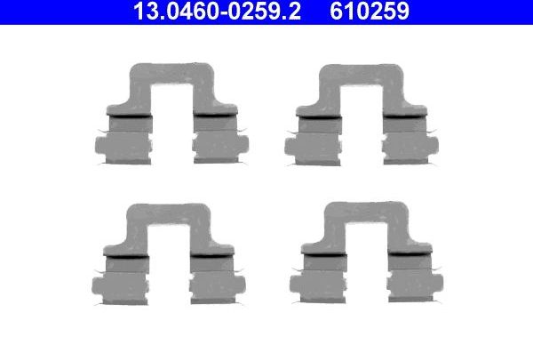 Комплектующие, колодки дискового тормоза ATE. Артикул 13.0460-0259.2