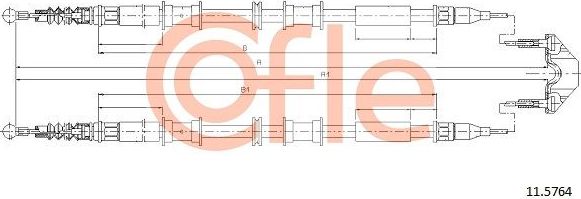 Трос ручника (тросик ручного тормоза) Cofle. Артикул 92.11.5764