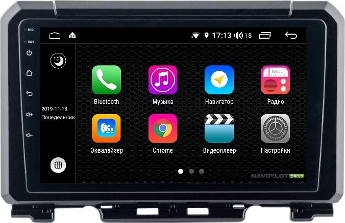 Штатное головное устройство NaviPilot с экраном 9" Android 9, сенсорные кнопки, 4 гб для Skoda Jimny NEW 2019-2026. Артикул NPD9L-WRG-855-09 Jimny