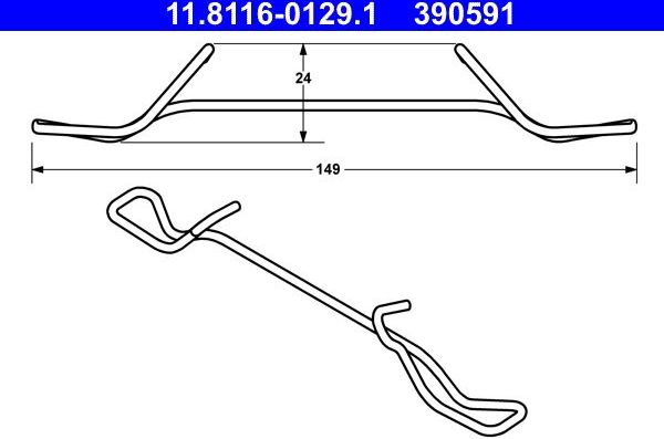 Пружина тормозного суппорта ATE. Артикул 11.8116-0129.1