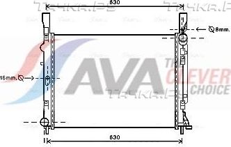 Радиатор охлаждения двигателя AVA ** CLEVER FIT **. Артикул RTA2472