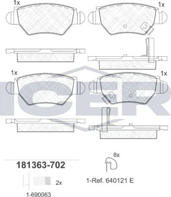 Тормозные колодки Icer. Артикул 181363-702