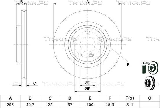 Тормозной диск Bosch. Артикул 0 986 479 F75