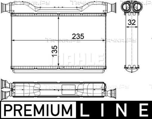 Радиатор отопителя (печки) Mahle Premium для BMW 6 III (F06/F13/F12) 2010-2018. Артикул AH 189 000P