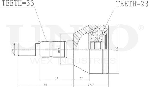 ШРУС наружный (Unio). Артикул CVJ-20269