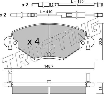 Тормозные колодки Trusting. Артикул 340.0