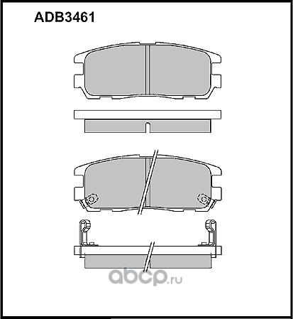 Колодки тормозные дисковые | зад | (Allied Nippon). Артикул ADB3461