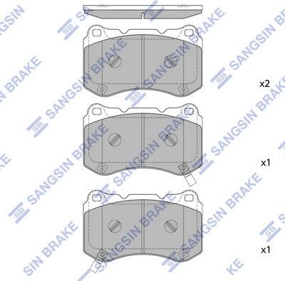 Тормозные колодки Sangsin Hi-Q передние для Subaru WRX I 2014-2026. Артикул SP4349