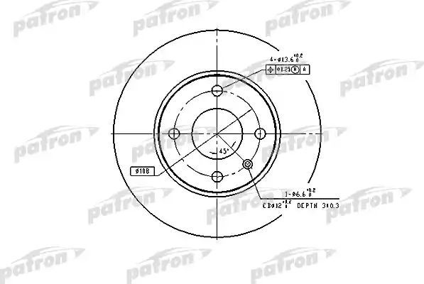 Тормозной диск Patron передний для Ford Sierra I 1982-1993. Артикул PBD1655